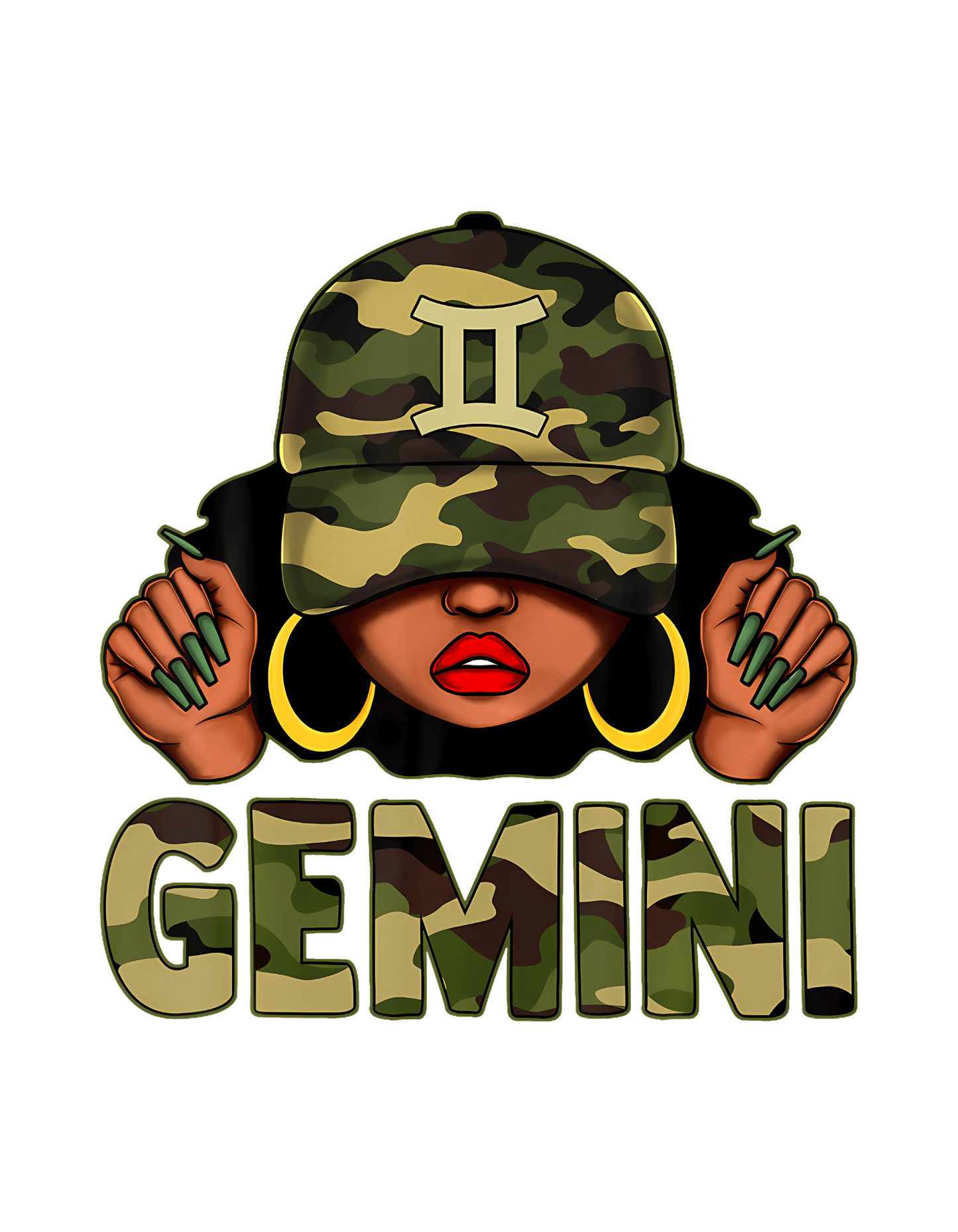 Camo Girl Zodiac Crewneck Tee in Black