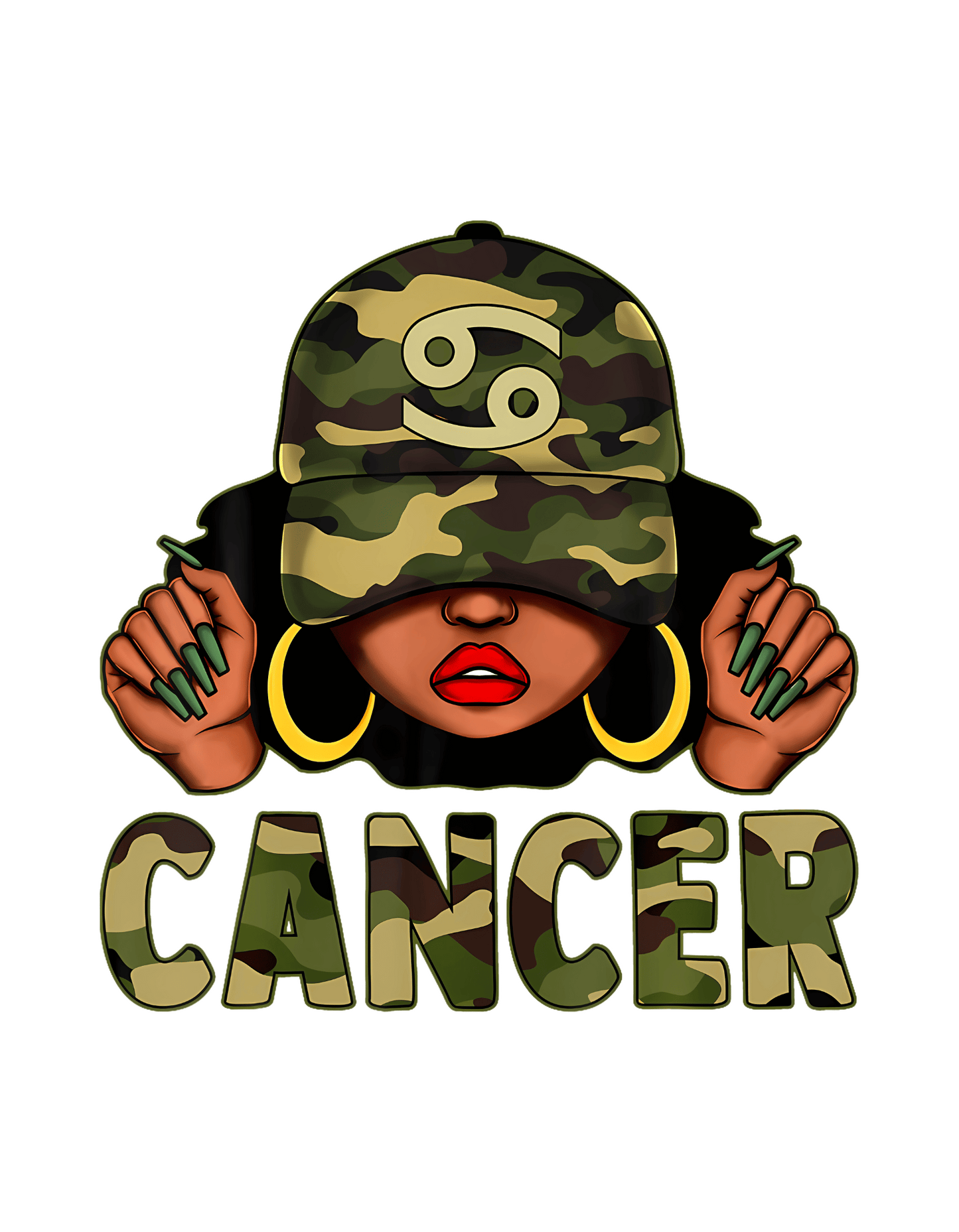 Camo Girl Zodiac Crewneck Tee in Black