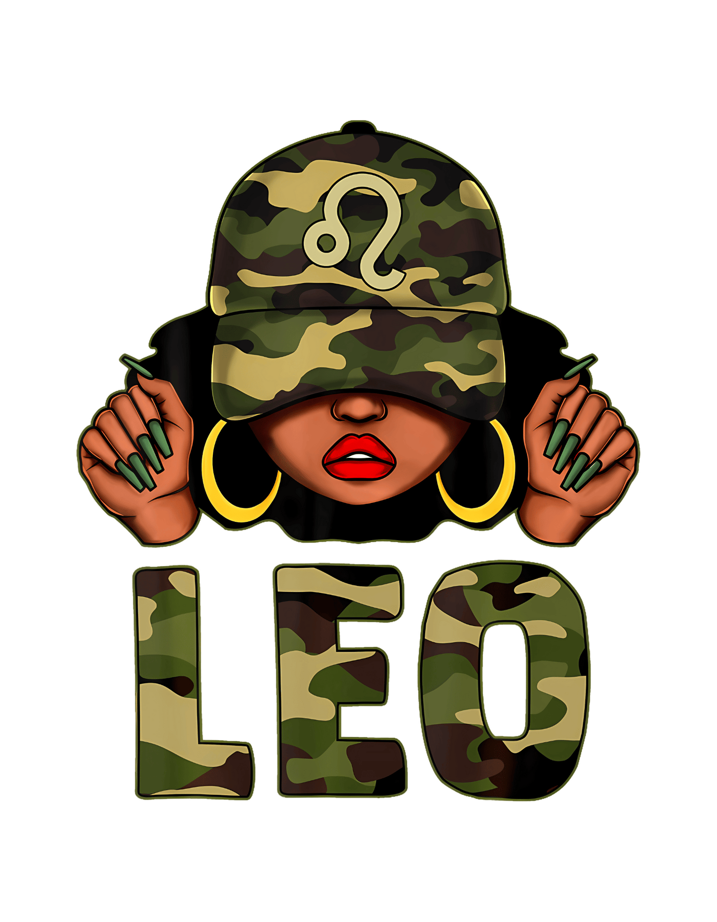 Camo Girl Zodiac Crewneck Tee in Black