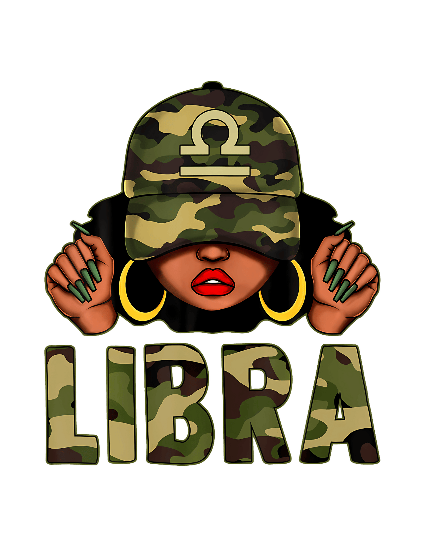 Camo Girl Zodiac Crewneck Tee in Black