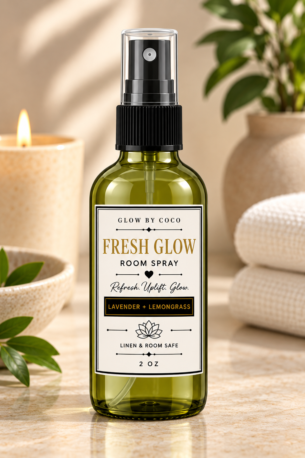 Fresh Glow - 2 oz Room Spray (Lavendar + Lemongrass)