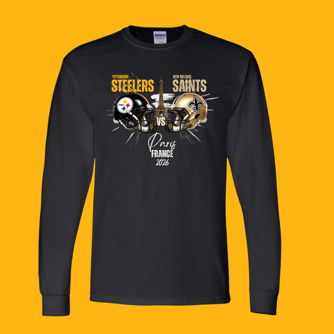 Steelers vs. Saints – Paris 2026 Game Day Tees & Hoodies