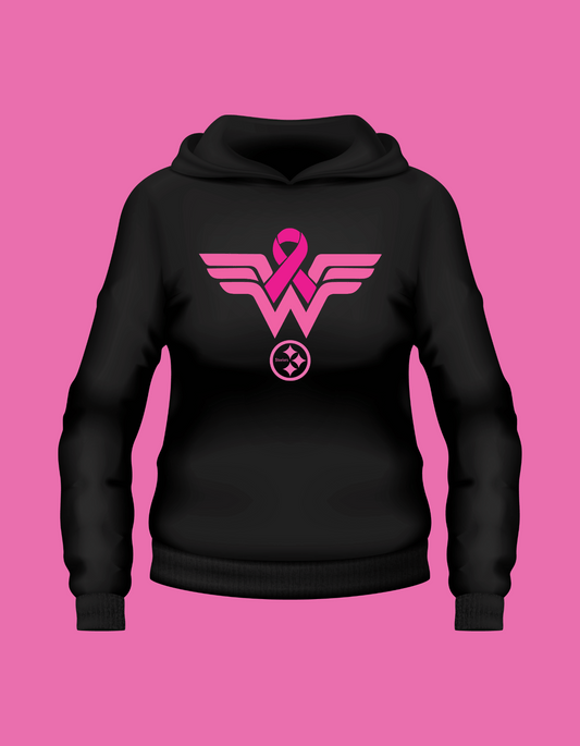 Wonder Woman Breast Cancer Steelers Logo